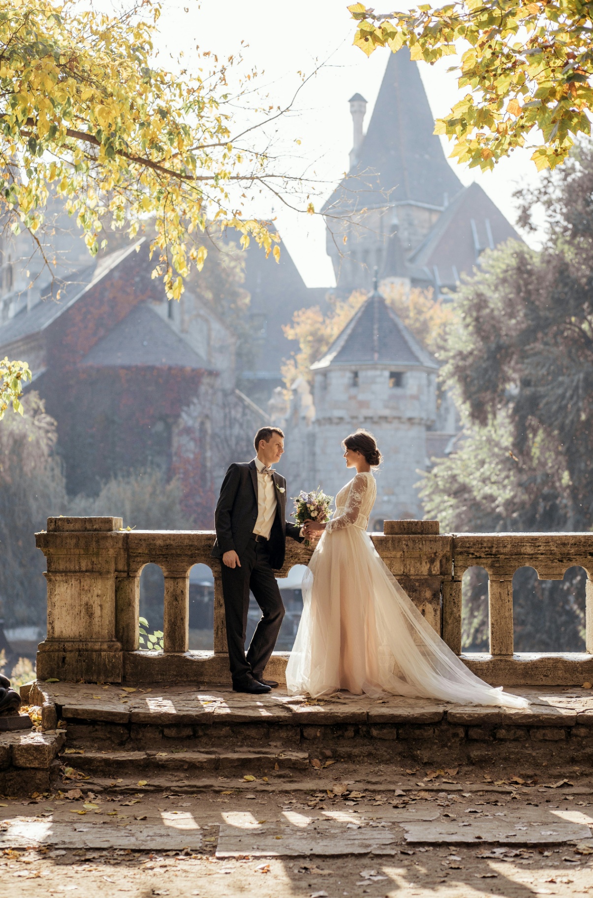 Couple at castle